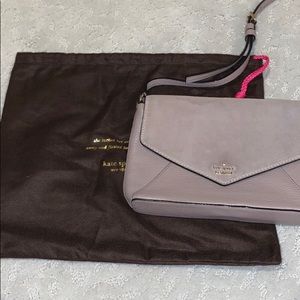 Kate Spade Grey Suede and Leather Crossbody Bag